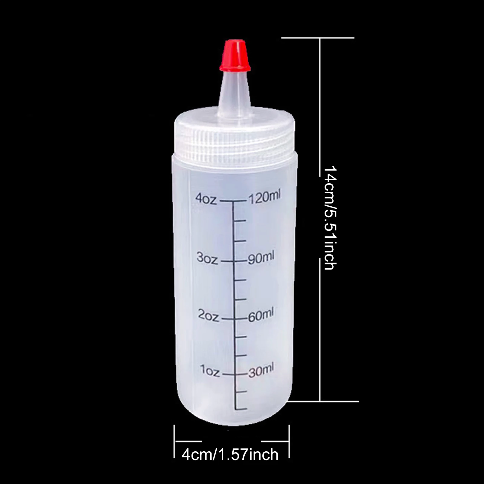 Kitchen Salad Sauce Squeeze Bottle Plastic Needle-nosed Scale Squeeze Bottle 120/360/500ml Squeezable and Leak-proof