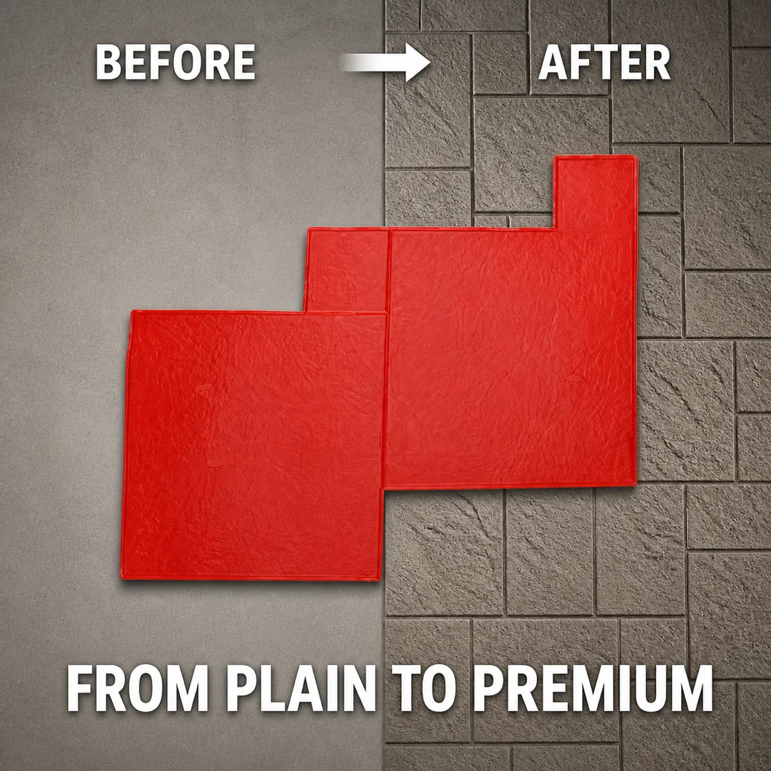 Modular Paver Concrete Stamp Mold – Geometric Stone Texture Stamping Mat