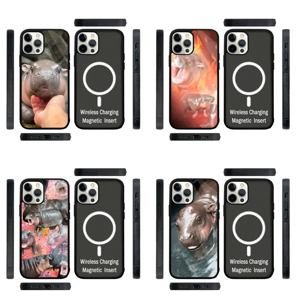 

Moo Deng Phone Case Strong Magnetic For IPhone 16,15,14,13,Pro,Max,Plus,11,12,Mini For Magsafe Wireless Charging