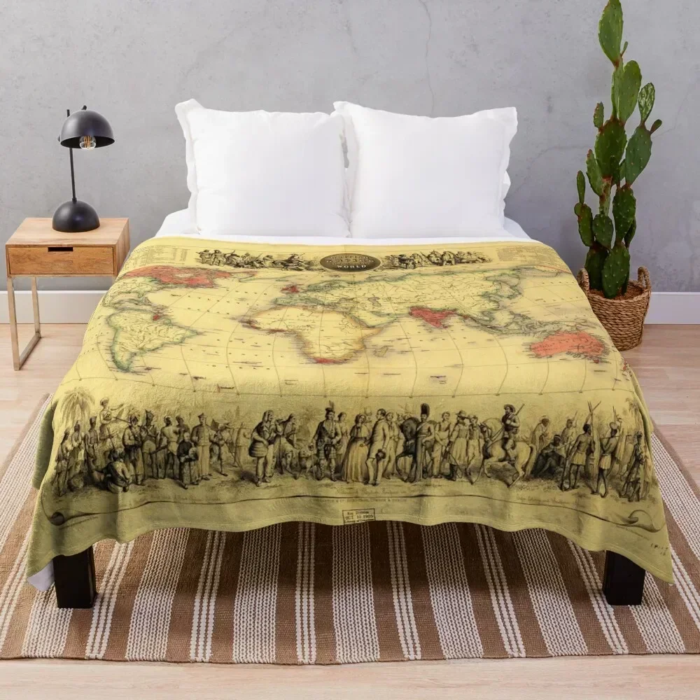 

British Empire Map (circa 1850) Throw Blanket