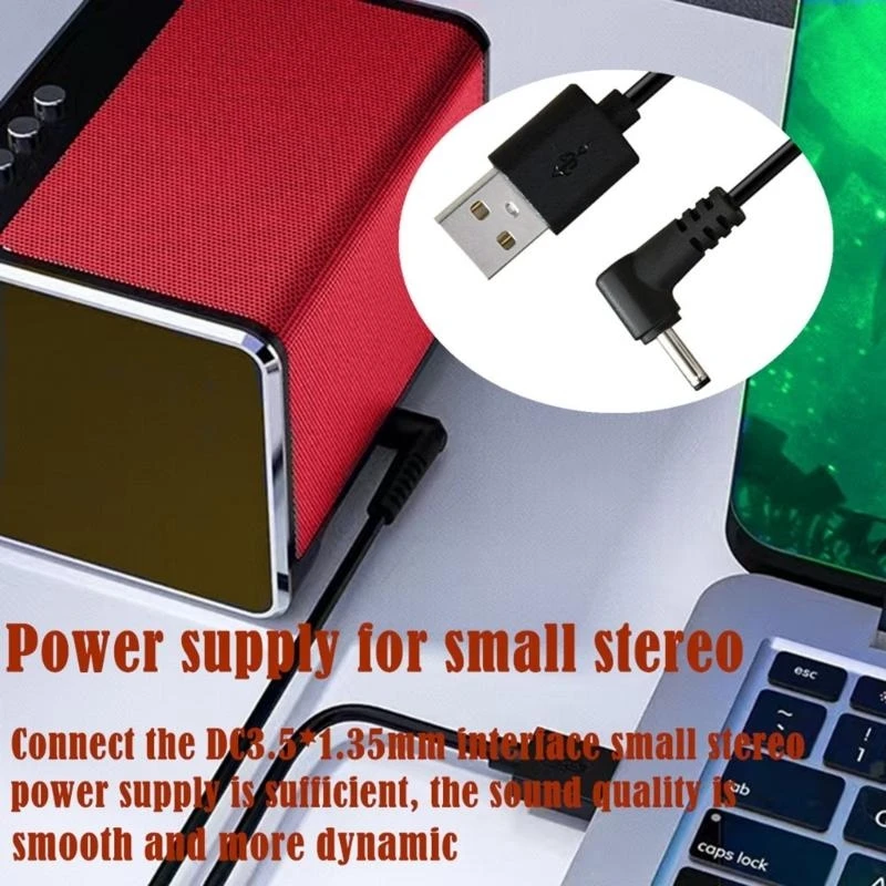 كابل الطاقة D0UA DC5V ، USB2.0 ذكر إلى DC3.5MMX1.35 مم سلك الطاقة الذكور لجهاز التوجيه ، ضوء LED ، مكبر الصوت ، الأسرة الصغيرة