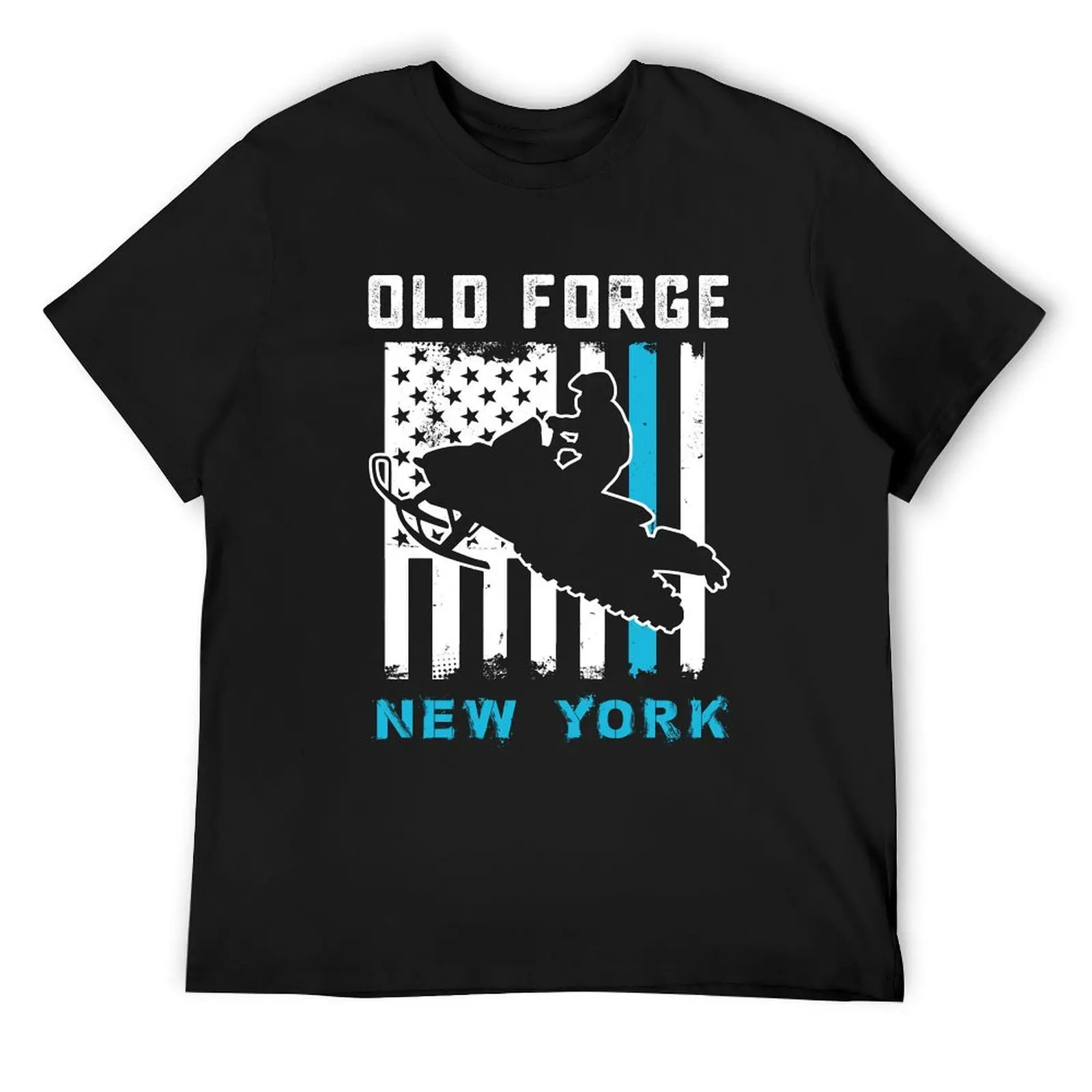 

old forge new york snowmobile american flag riding usa flag T-Shirt man t shirt cheap stuff anime shirts men