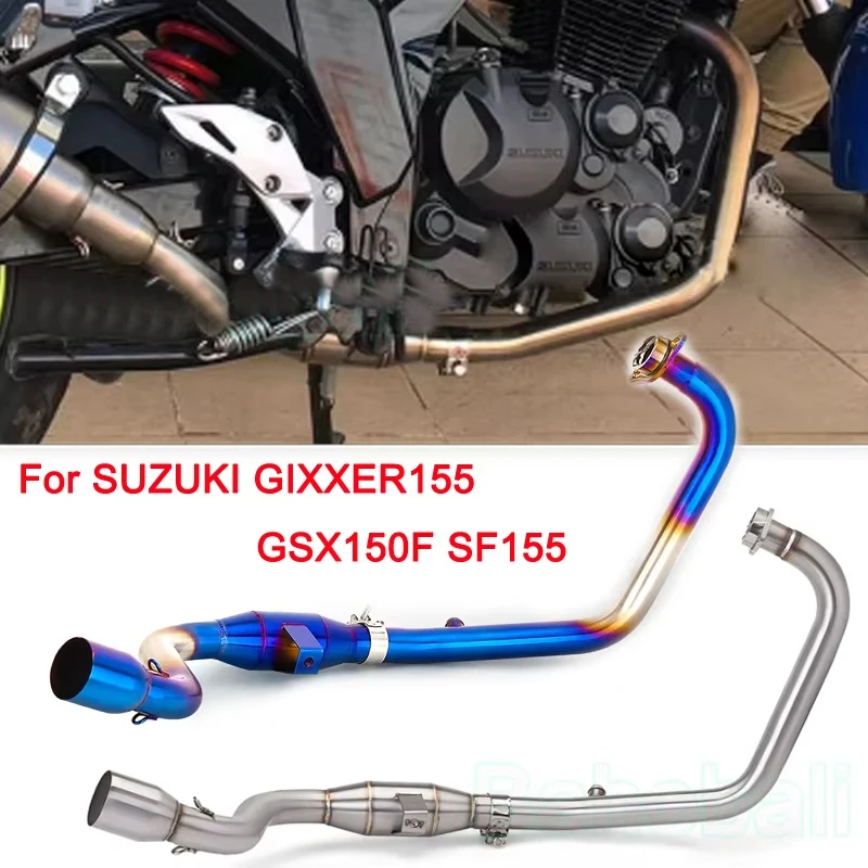 51mm Slip-on Motorrad Auspuffanlage Escape moto Front Link Header Rohr Verbinden Rohr Für Suzuki GIXXER 155 GSX150F SF 155