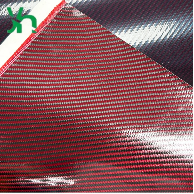 

3K 210gsm 2x2 carbon fiber red-black twill woven prepreg, 120°C curing, for car interior and hood modification