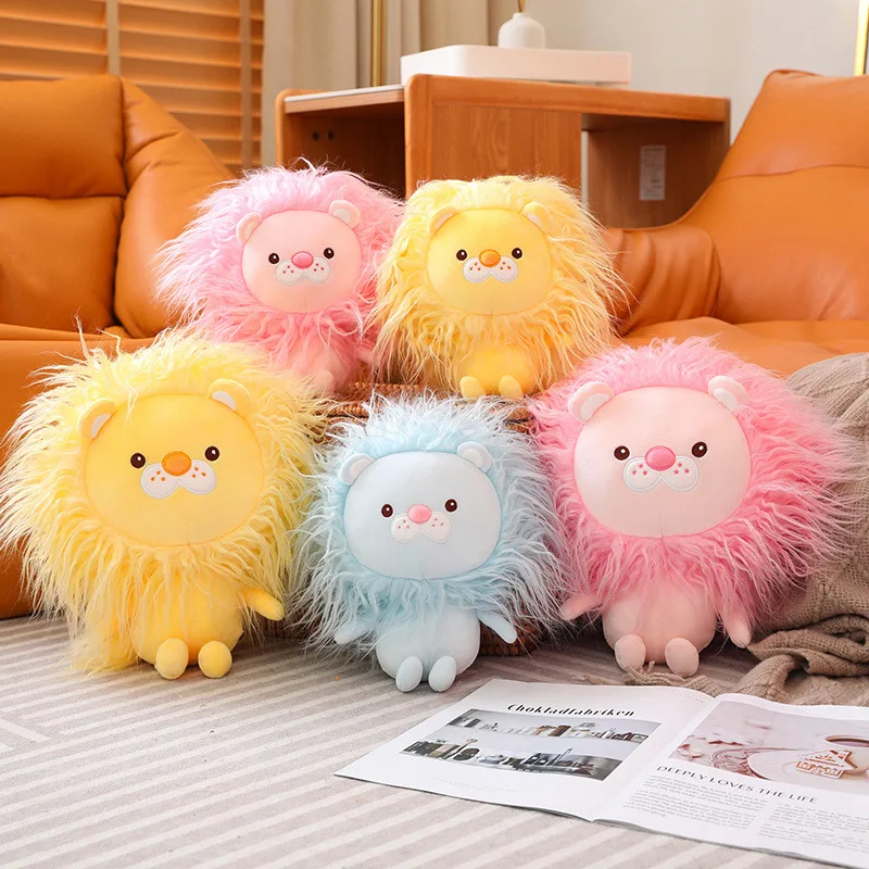 20cm Kawaii Soft Fluffy Exploding Head Lion Stuffed Toys Cartoon Plush Stuffed Animals Pillow Doll Room Decor Kids Girls Gift