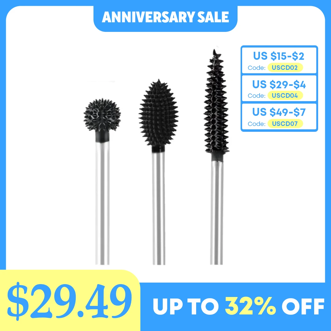 3個入りロータリーバーセット-ダイスグラインダービット-1-8インチシャフト-木工彫刻、木材、ゴム、プラスチックの彫刻用