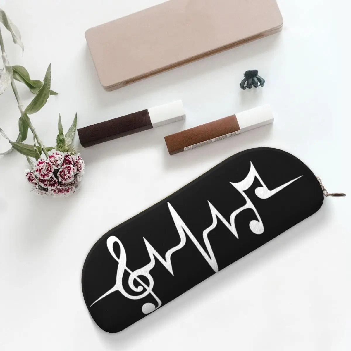 

Музыкальный пульс, заметки, ключ, частота, волна, звук, танцы Пенал Пенал для хранения канцелярских принадлежностей Коробка для ручек Сумка для карандашей