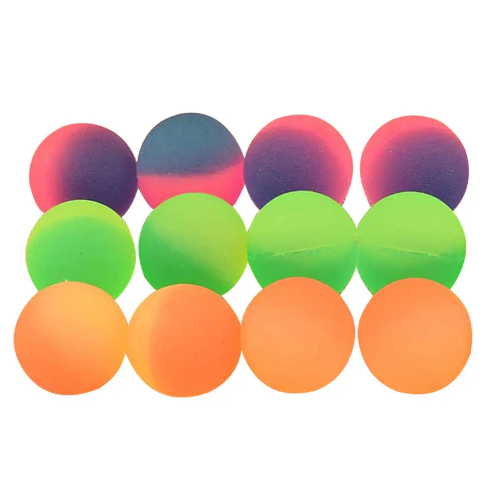 

12pcs Bouncy Balls Kids Rubber Frosted Texture Stress Relief Ball For Children Smooth Elastic Round Ball Play Odorless Safe