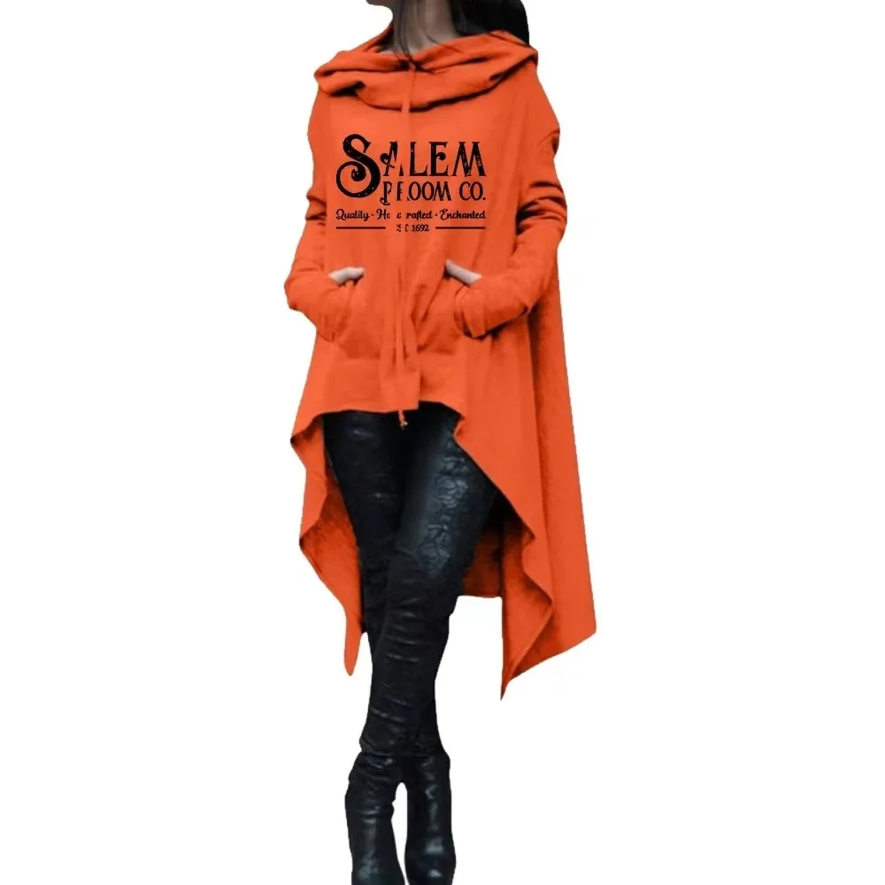 Best-Selling New Urban Casual SALEM Printed Long Halloween large Size Hoodie Ladies Casual Hoodie