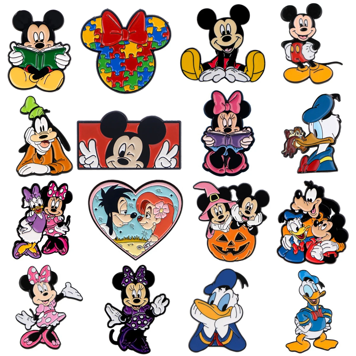 Cartoon Mouse Enamel Pins Dog Brooches for Women Badges on Backpack Lapel Pins Anime Jewelry Clothing Accessories Friends Gift