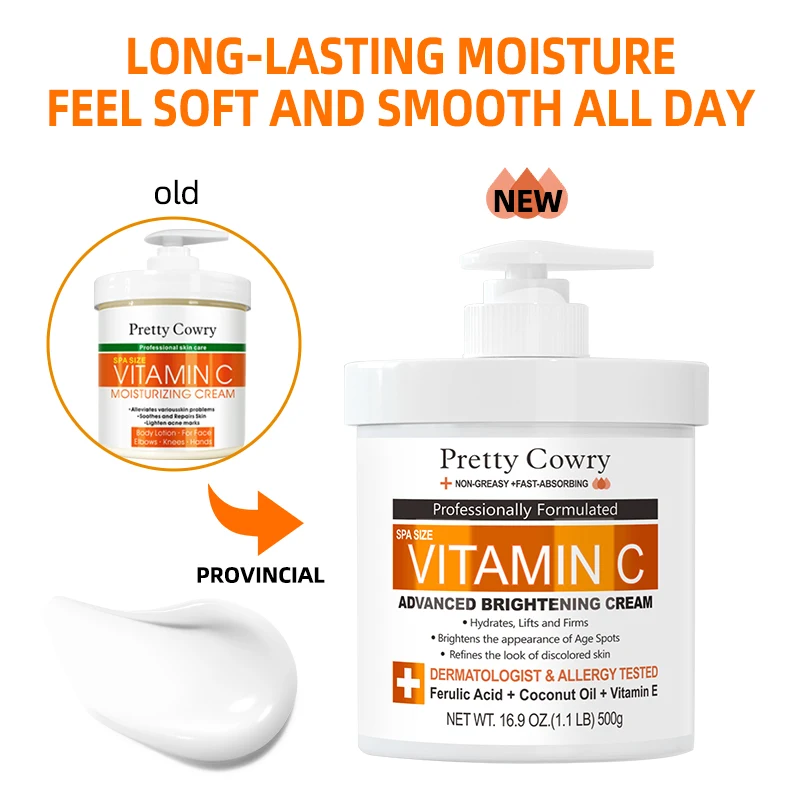 

500ml Body Lightening Cream Collagen Vitamin C Retinol Niacinamide Moisturizing Long-Lasting Hydration Body Lotion Skin Care