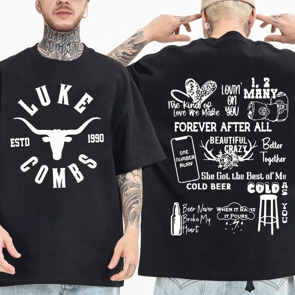 Luke Combs T-Shirts Western Country Music Man Woman Harajuku O-Neck Short Sleeve Shirts Fans Gift Fashion T-shirt for Men Y2K