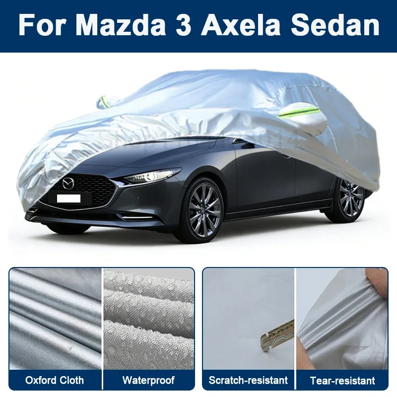 

Outdoor Full Car Cover For Mazda 3 Axela Sedan with Reflective Strips Waterproof Snowproof Dustproof UV Protection