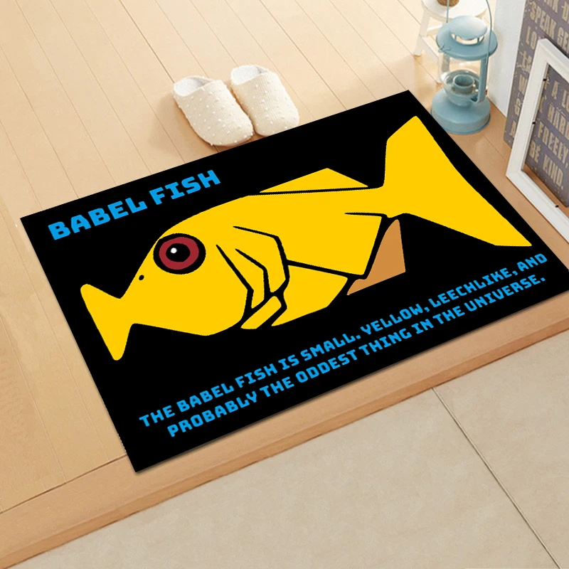 Babel Fish crystal velvet floor pad house carpet door pad modern decorative carpet anti -sliding floor pad 140