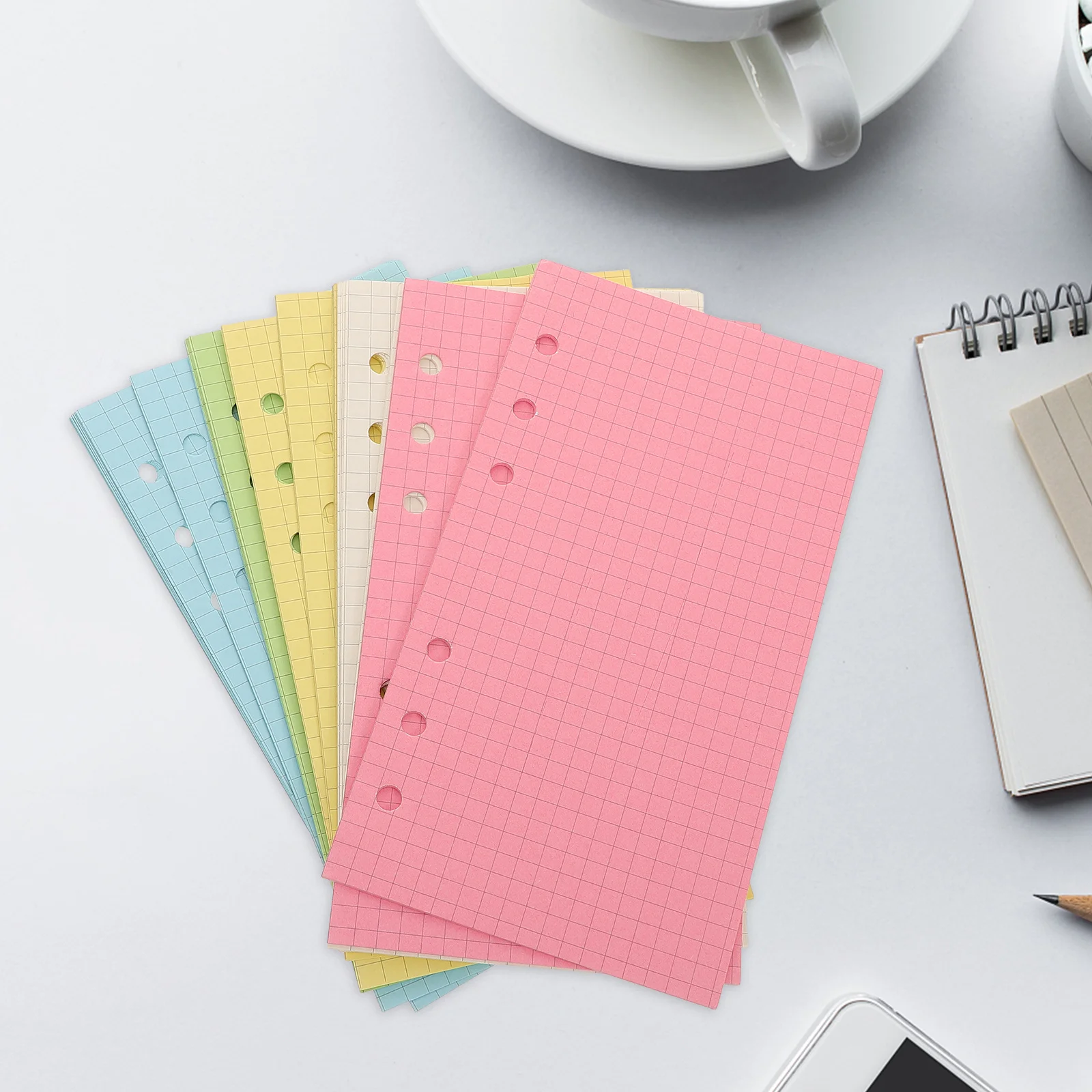 

250Pcs Planner Accessories Vibrant Colored Refillable Notebook Inserts 6 Hole Design Thick Paper for Organizing Thoughts