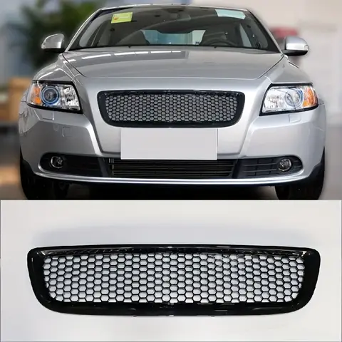 Suitable for Volvo S40 Midnet Conversion Honeycomb Model 08-12 Gloss Black Grille