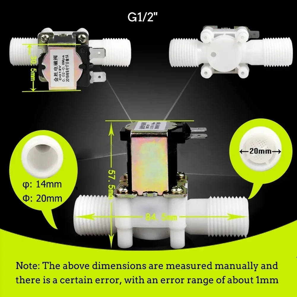 Plastic Electric Solenoid Valve Magnetic N/C With Pressure Water Air Inlet Flow Switch G1/4