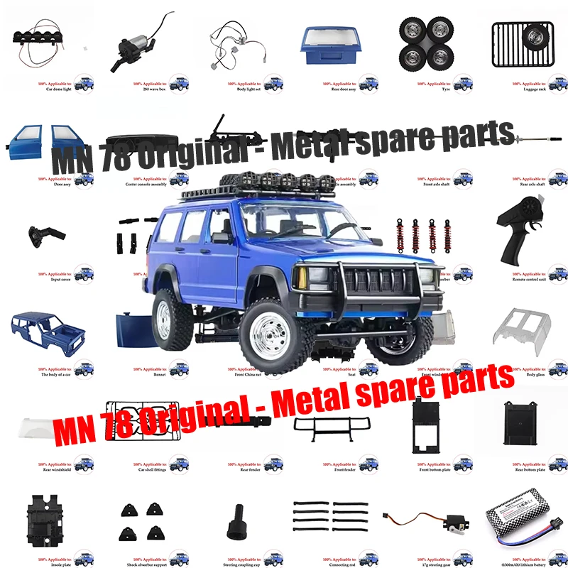 MN MN78 MN-78 RC Car Original Parts Axle Housing Center Net Tie Rod Front and Rear Door Wave Box Light Group Remote Control Seat