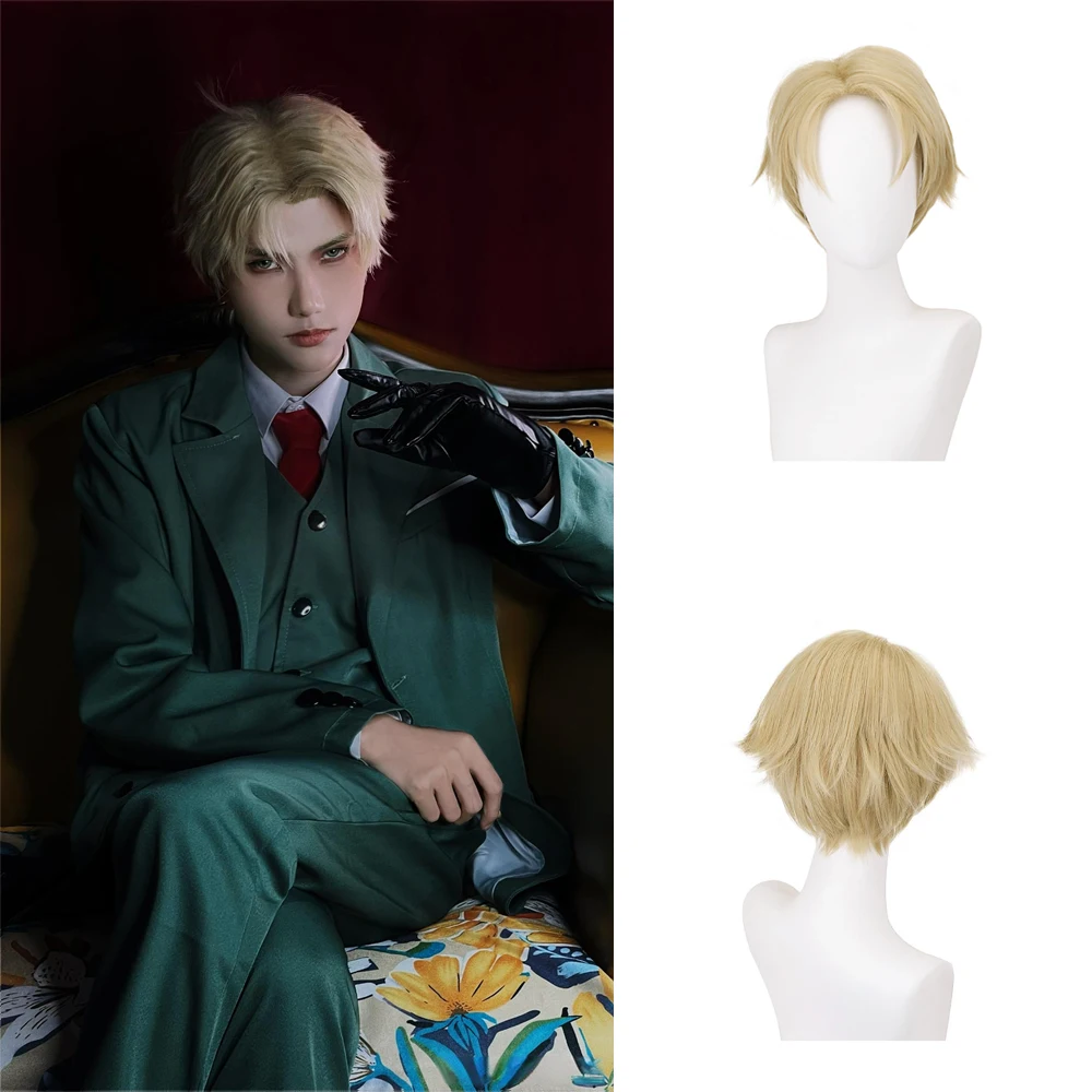 

High-Quality Anime Spy×Family Loid Forger‌ Twilight‌ Cosplay Synthetic Hair Light Golden Short Hair Daily Simulation Scalp Wig