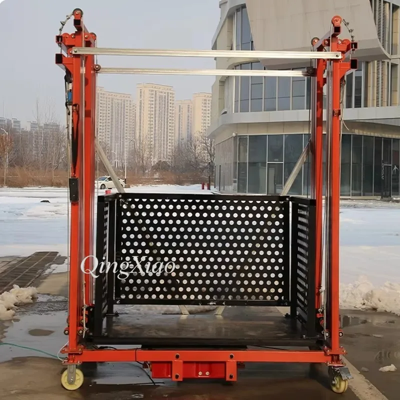 Mobile Foldable Electric Lifting Scaffold Platform 2m To 12m Adjustable Height 300kg Max Load Portable High Altitude Operation