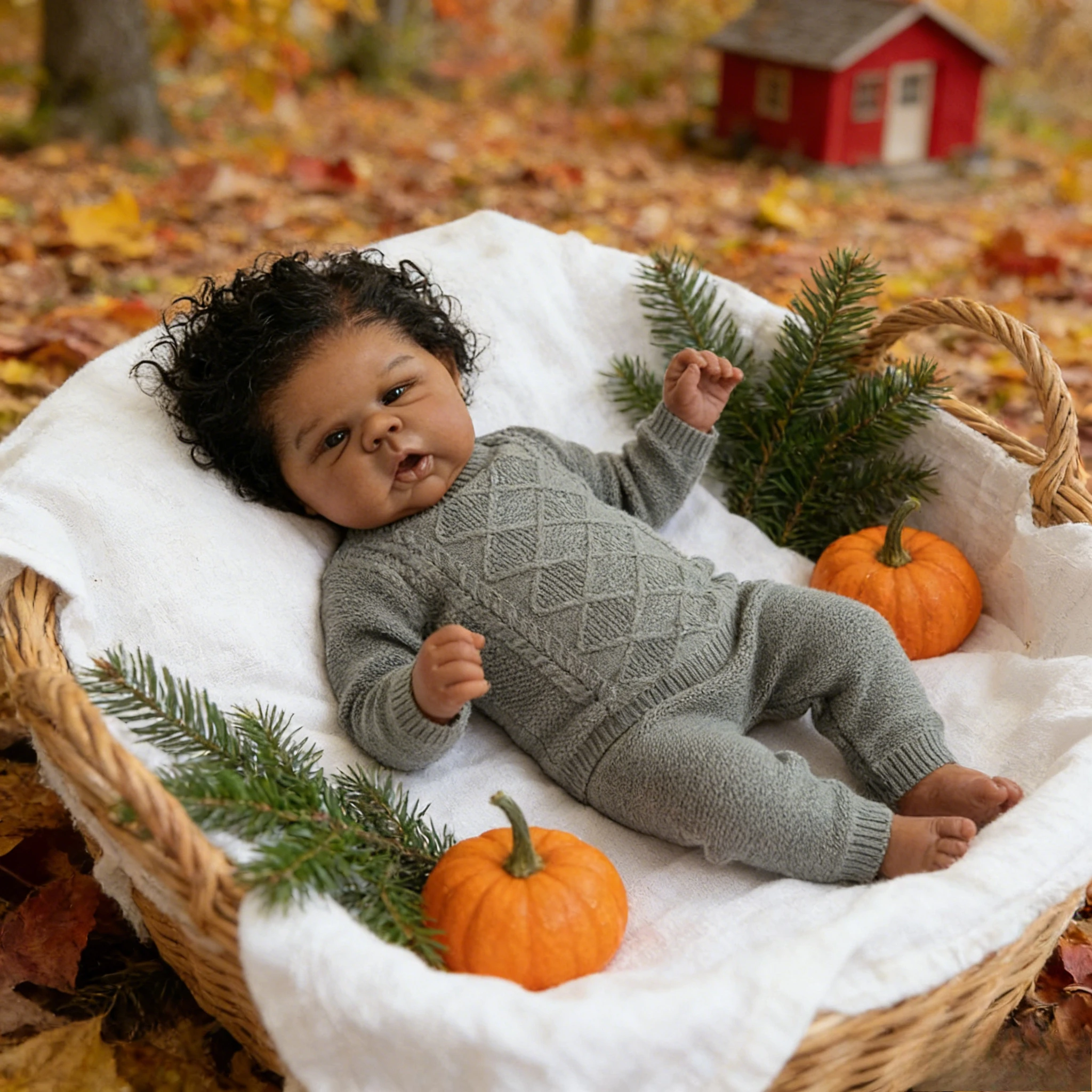 Bebés Reborns 50 cm Reborn Doll Gounchi - Toucher doux, veines de peau réalistes 3D, cheveux enracinés à la main, cadeau préféré des enfants