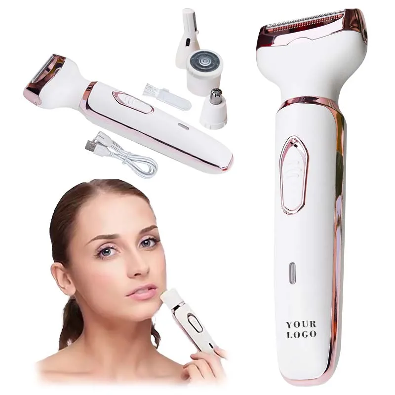 

4 In 1 Bikini Trimmer Body Epilator Painless Lady Electric Shaver Hair Remover Set Underarm Eyebrow Nose Hair Trimmer