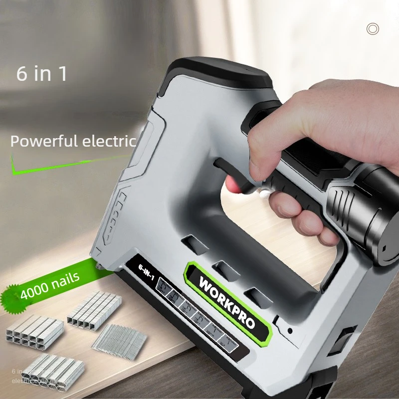 6 in 1 Electric Nailer F15 Lithium Battery Powered Staple Gun for Woodworking
