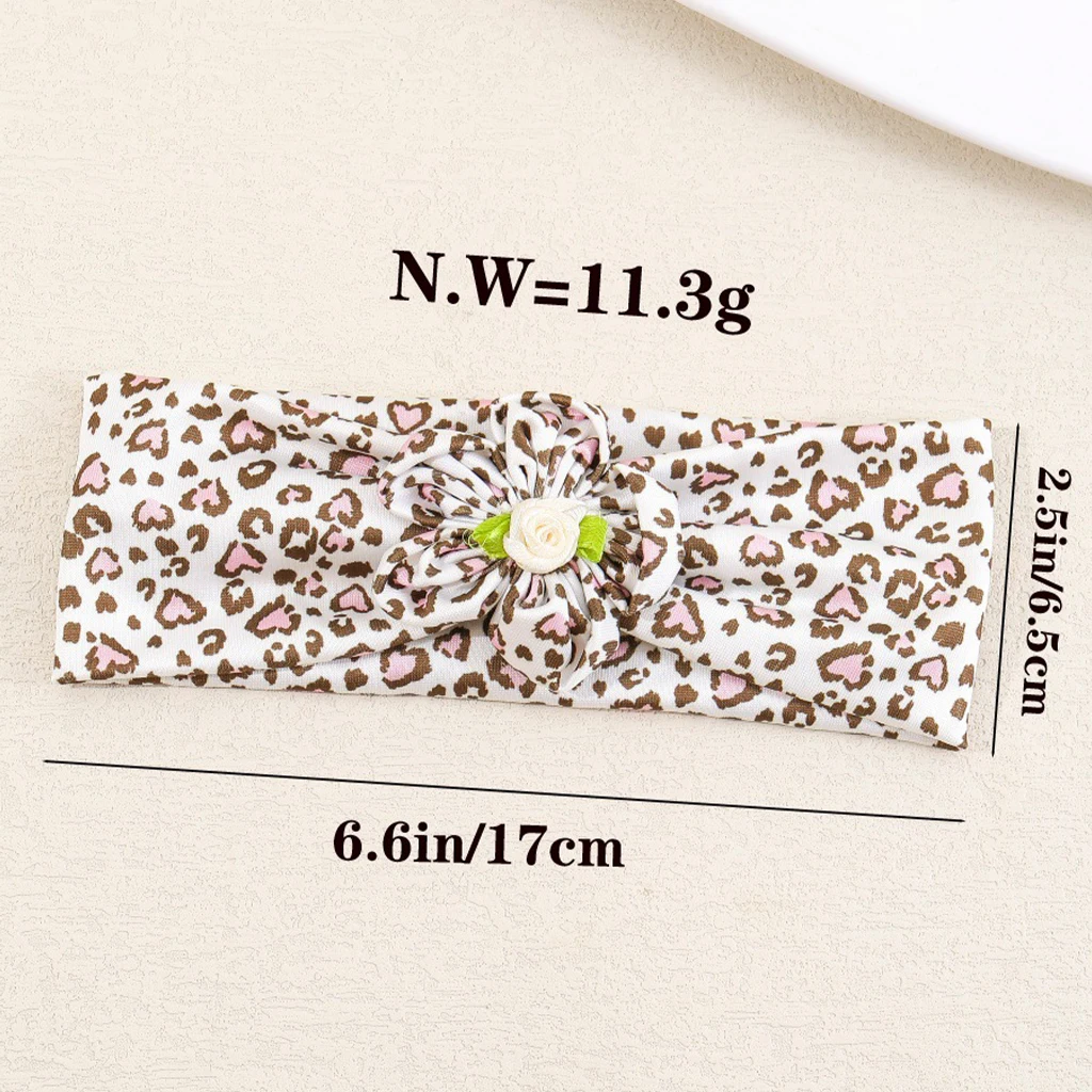 1pc Floral Print Baby Flower Headband, Cable Knit Wide Nylon Turban Head Wraps Baby Shower Gift KIds Girls Hair Accessories
