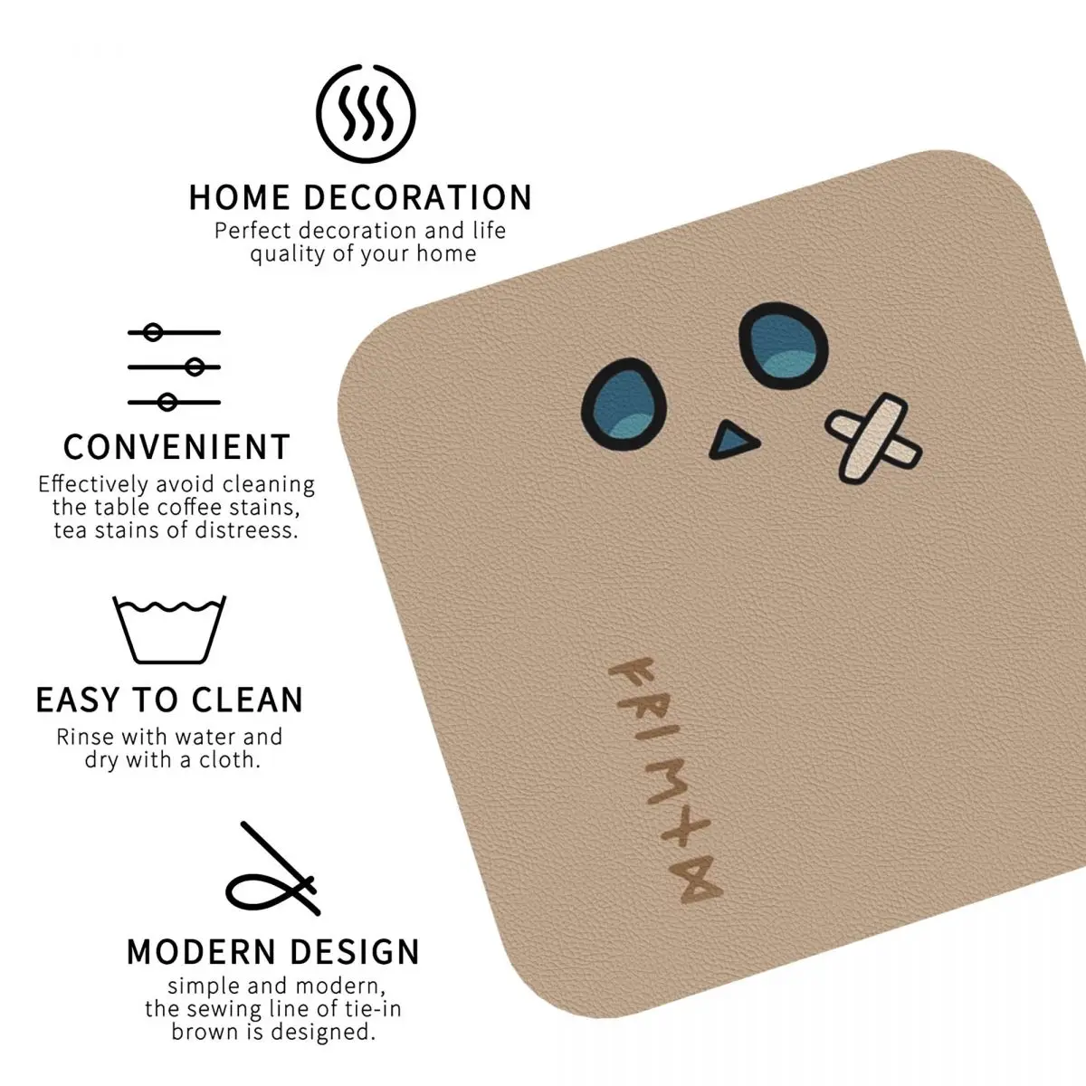 Hololive Production Fictitious Virtual Youtuber Vtuber Nanashi Mumei Coasters Placemats Waterproof Insulation Cup Coffee Mats