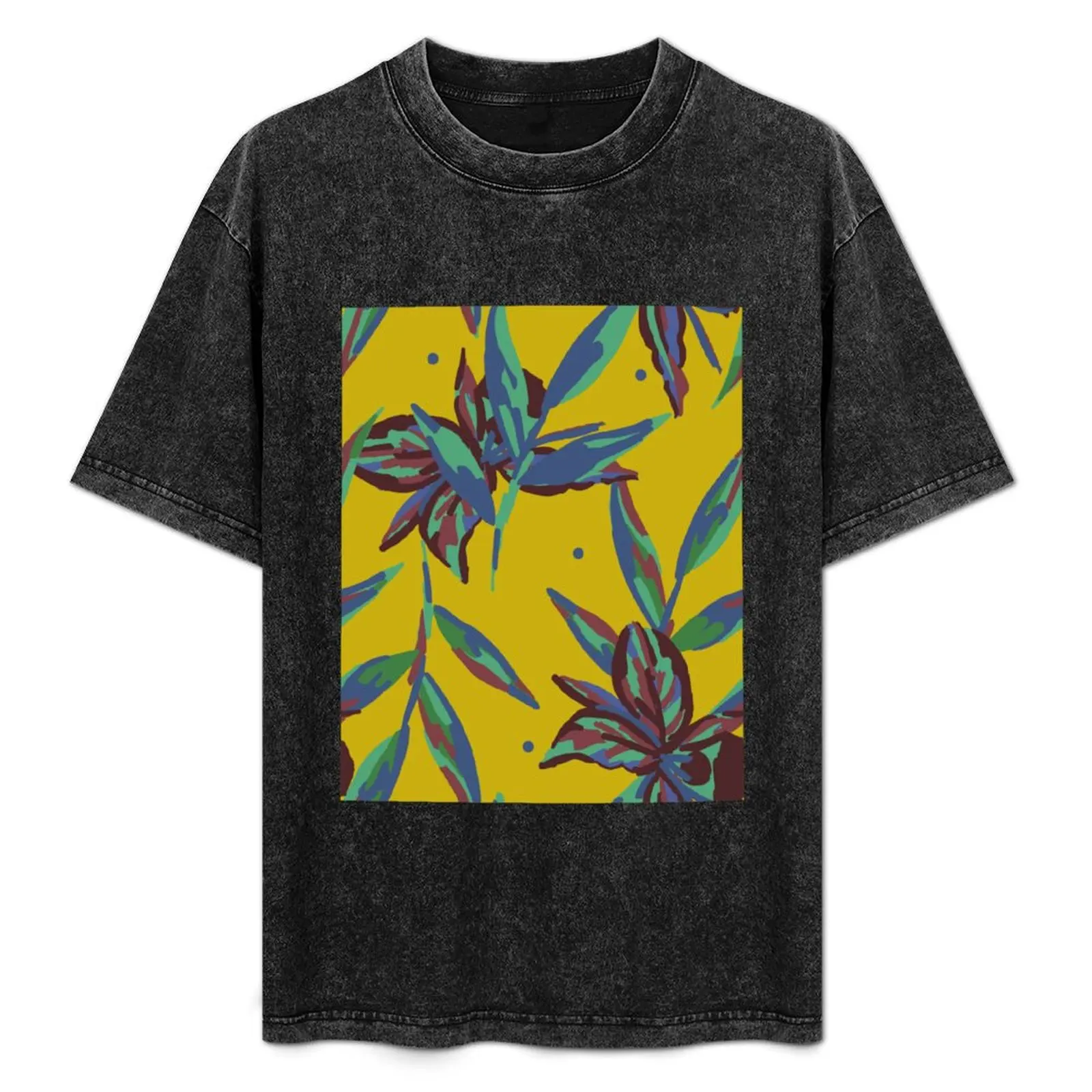 

Motif Tahiti exotique jaune moutarde décoration T-Shirt shirts graphic tees custom t-shirts man clothes clothing for men