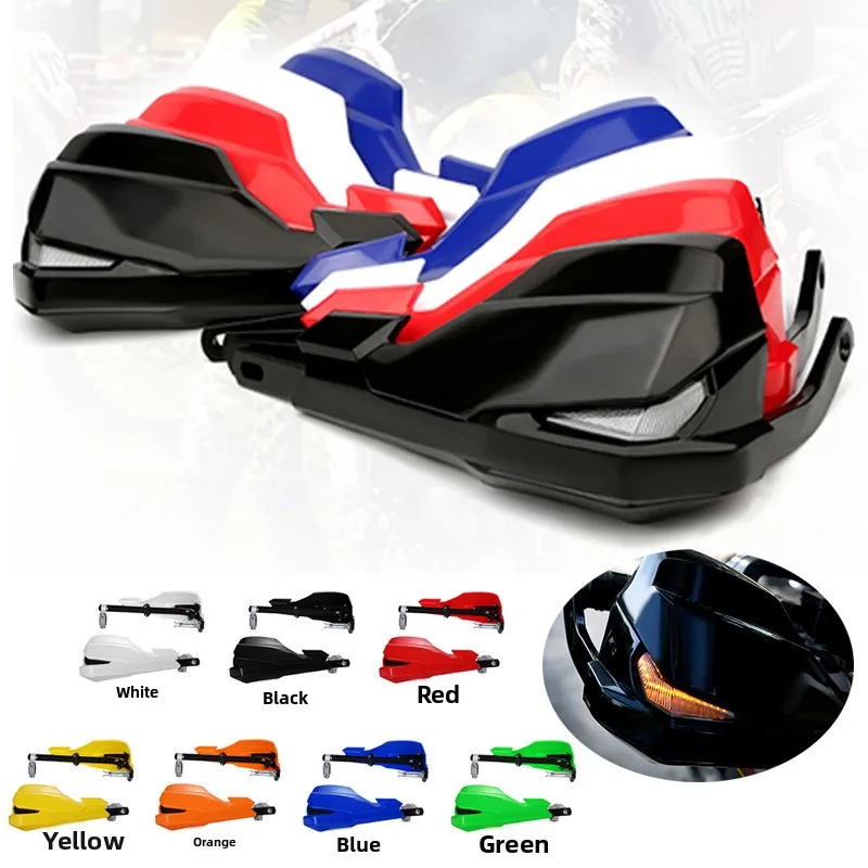 

Модификация руля мотоцикла со светодиодными потоковыми огнями, защитой рук и защитным чехлом от падения