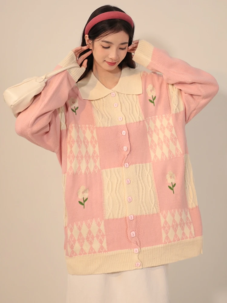 Tender Sweet Cardigans Women Korean Preppy Style Vintage Ins Knitwear Young Fashion Loose All-match College Schoolgirls New Fall