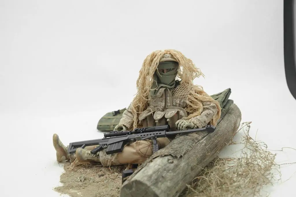 

Soldiers Suit Miniature Action Figure Soldier Army Man Toys Poseable Desert Sniper for Adult Decoration