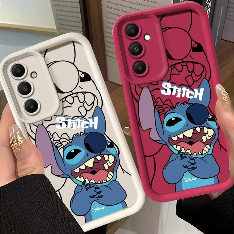 phone cases for Samsung Galaxy A53 A34 A25 A12 A31 A23 A24 A14 A54 A73 Angel Eye Ladder funda Cover Playing Happily Cute Stitch