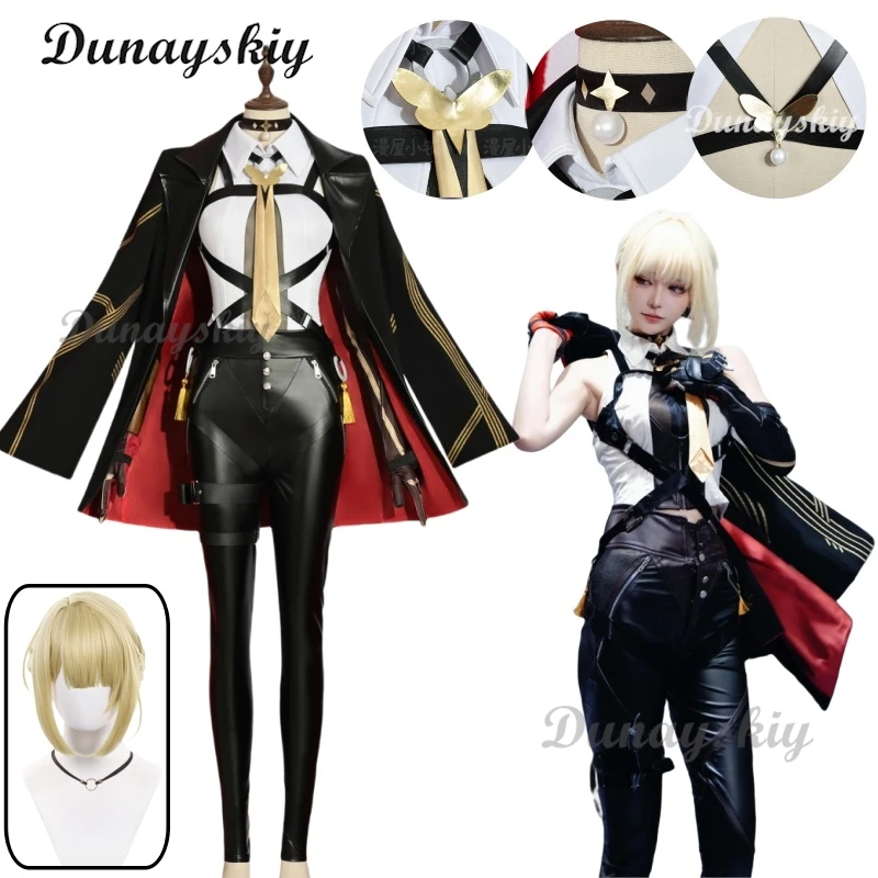 

Zenless Zone Zero Evelyn Cosplay Costume Wig ZZZ Women Jacket Shirt Pants Props Evelyn Chevalier Cosplay Carnival Roleplay Suits