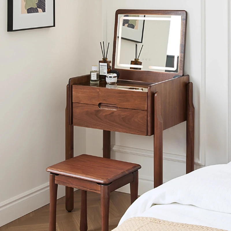 

Mirror Chair Vanity Table Makeup Bedroom Light Drawers Cabinet Small Dressing Table Wood Comfortable Vestidores Home Furniture