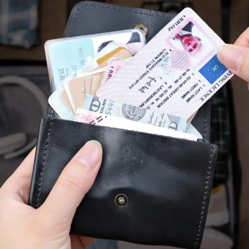 1pc viking sporran artesanal couro genuíno titular do cartão de crédito mudança moeda bolsa