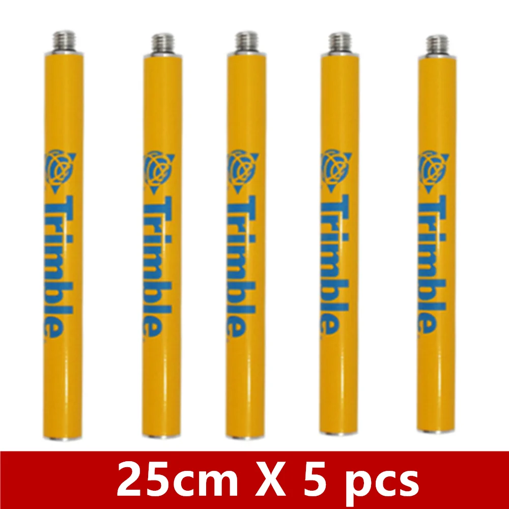 100%New Vision 5pcs 25cm Surveying Pole Antenna Extend Section Compatible Compatible GPS + 5/8 x 11 thread both ends