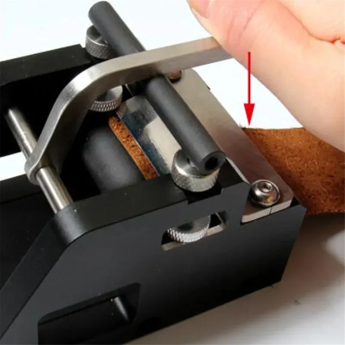 A83Z DIY Leather Craft Belt Adjustable Cutting Thinning Tool Manual Leather Splitter & Skiving Machine Aluminum Handmade