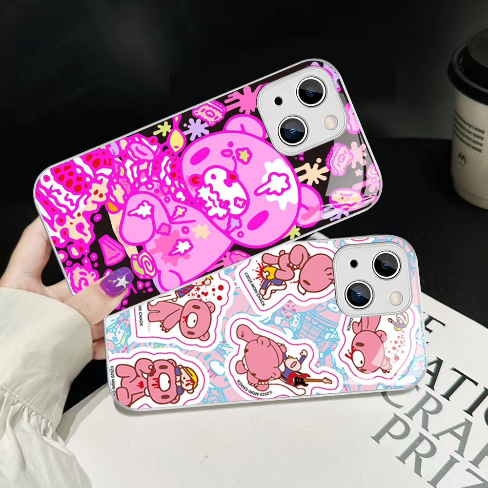 

Cartoon G-gloomy Bear Phone Case Tempered Glass For iphone 14 13 12 11 Pro Mini XS MAX 14Plus X XS XR Cover