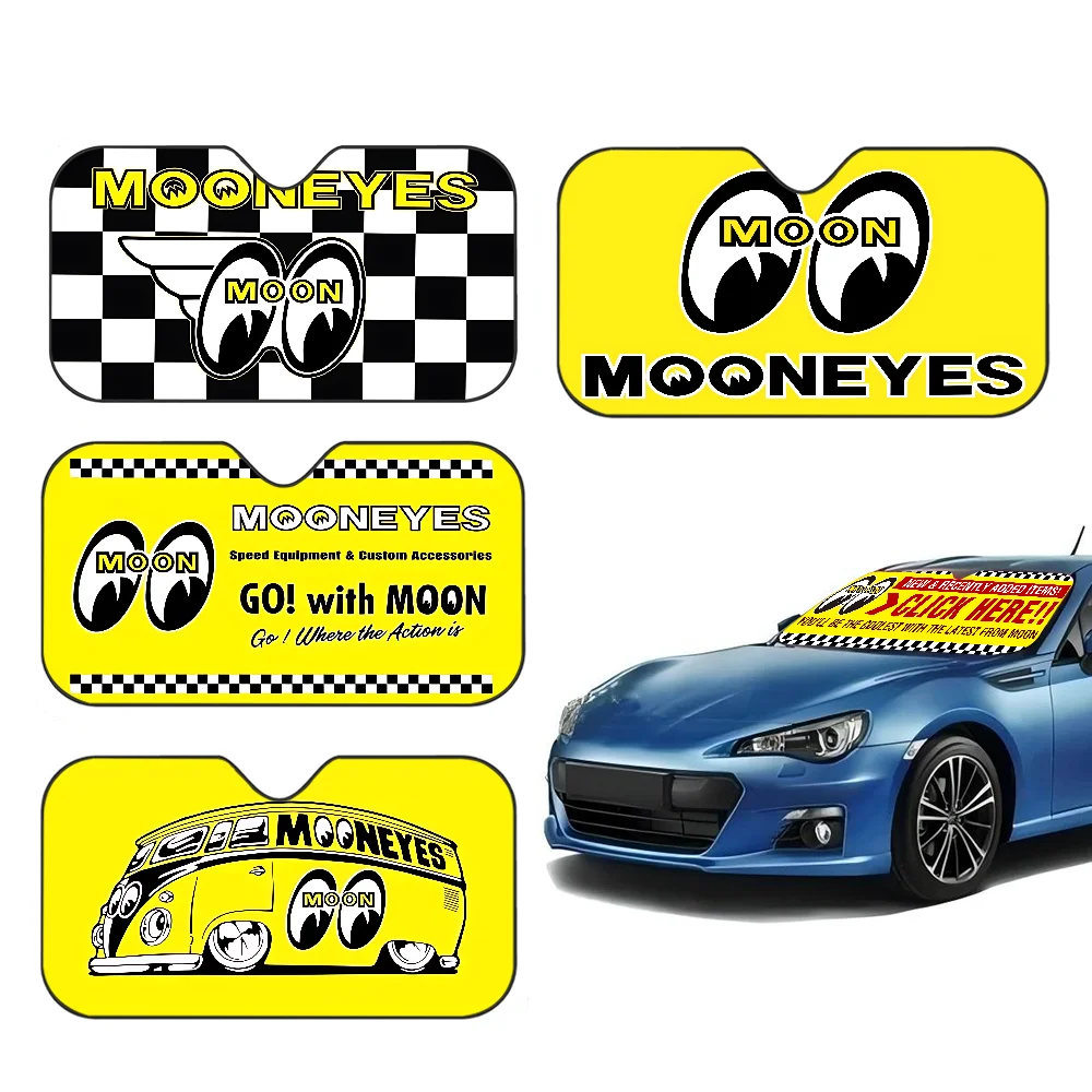 

JDM-MOON-EYES Fashion Car Windshield Funny Sun Shade Foldable UV Ray Sun Visor Protector Sunshade For Front Window