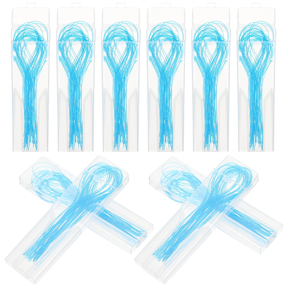 

350pcs Dental Threaders Blue 10 Boxes Toys Bridge Aid Cleaning Tool Oral Hygiene Portable Bridge Floss Threader Travel