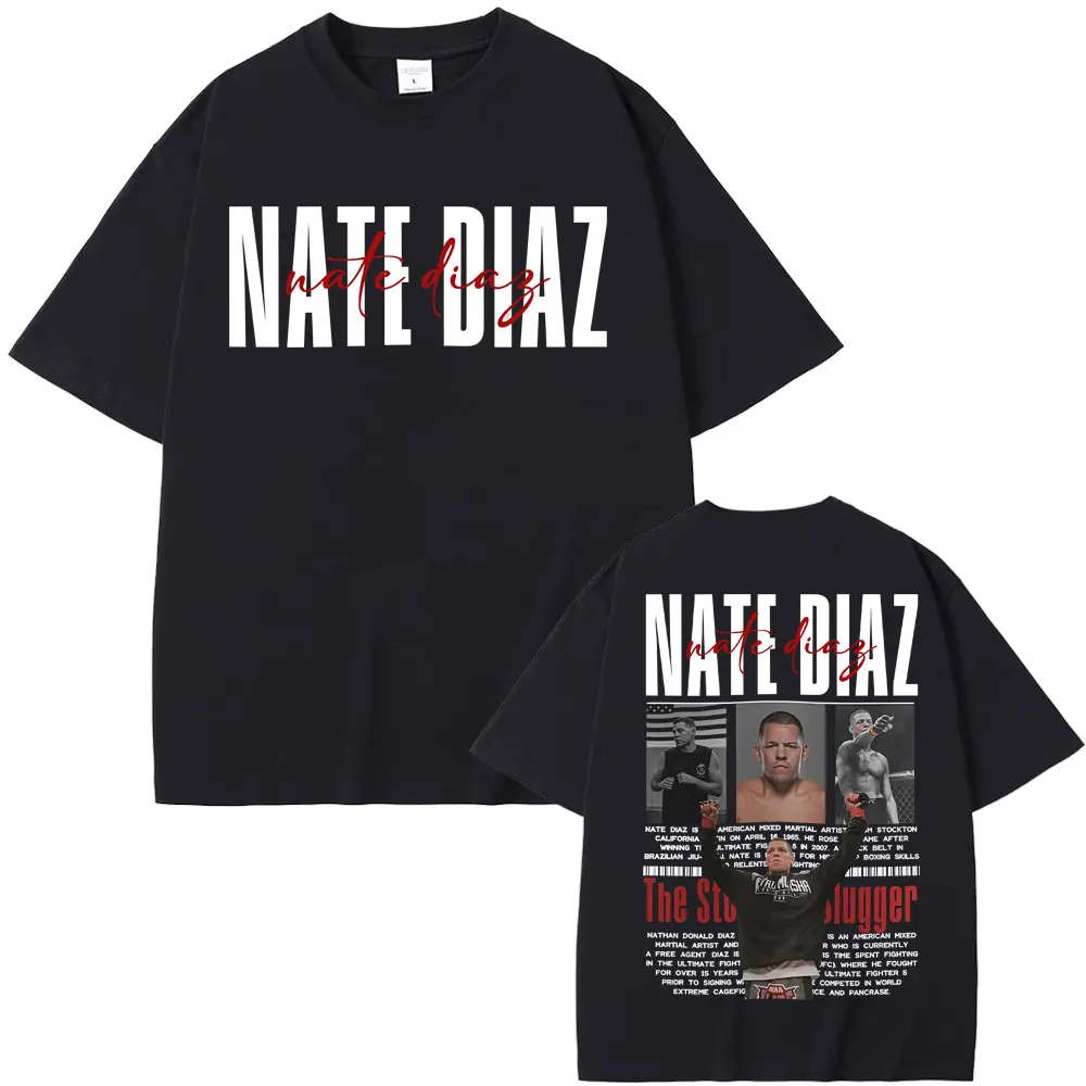 Camisetas vintage de edición limitada de Nate Diaz The Stockton, camiseta estética de moda para hombres y mujeres, camiseta holgada de gran tamaño 100% algodón