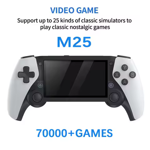 Handheld Game 4.3 HD Screen 256G 70000+ Games Dual console Player Retro Portable Video Game For psp ps1 n64 dream cast White M25