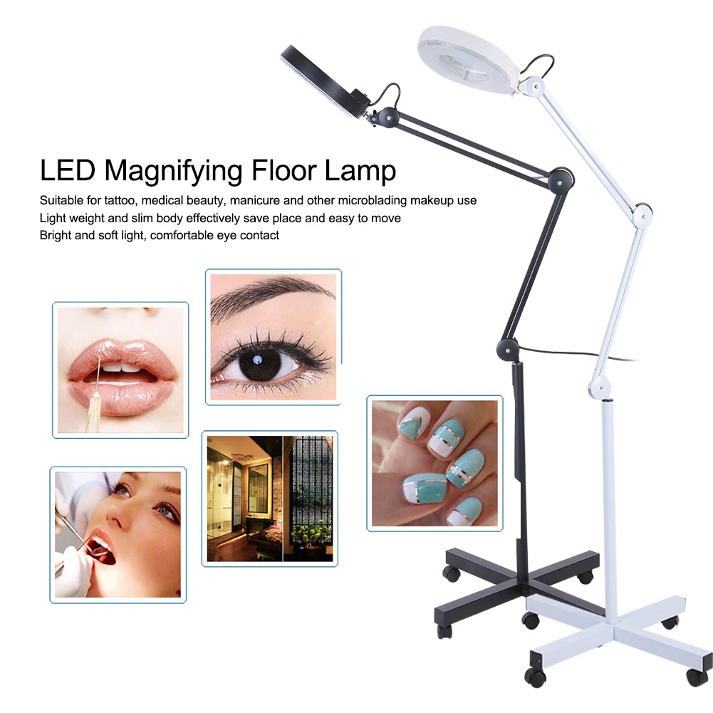 

Magnifying Lamp Lighted Magnified Lamp Stand Beauty Cosmetic Makeup Tattoo 5x Magnifying Lighted Magnifier Light Floor LED Lamp