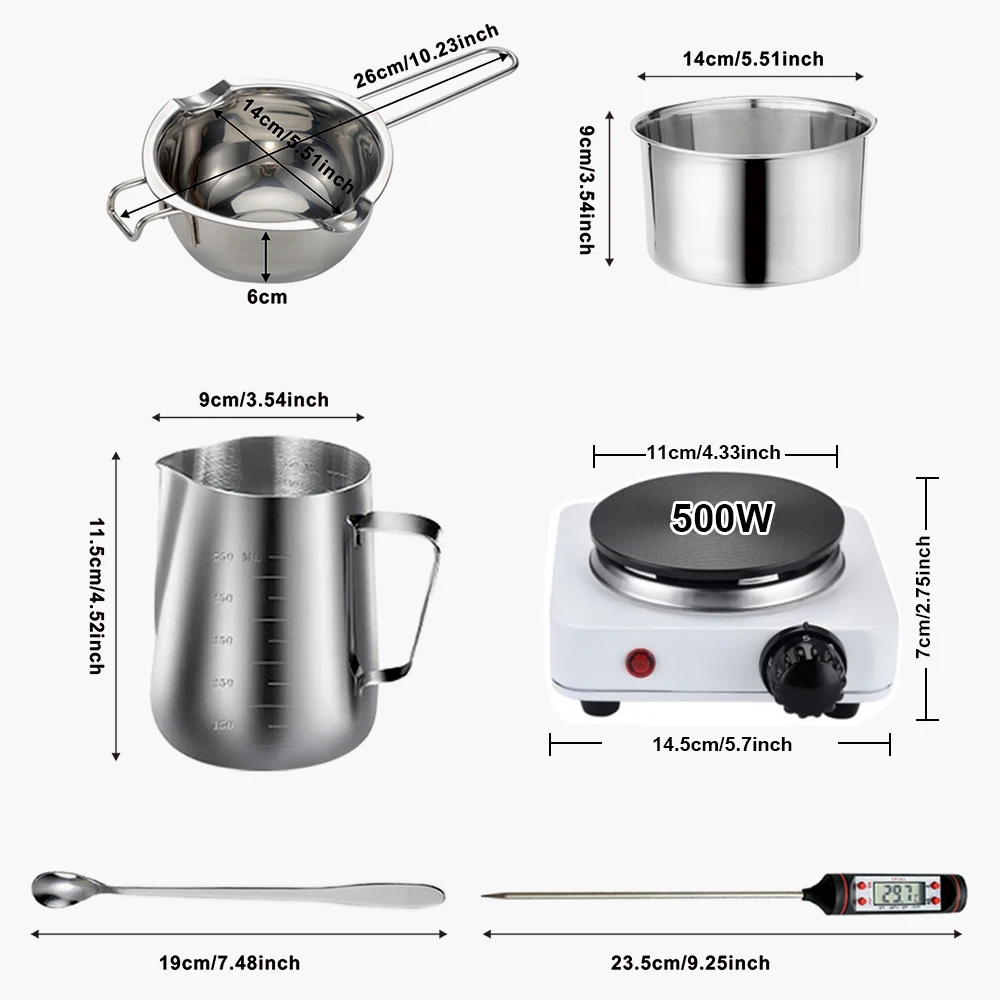 DIY Candle Craft Tools Kit with Wax Melting Hot Plate, Candle Making Supplies Accessories, Aromatherapy Wax Candle Making Kit