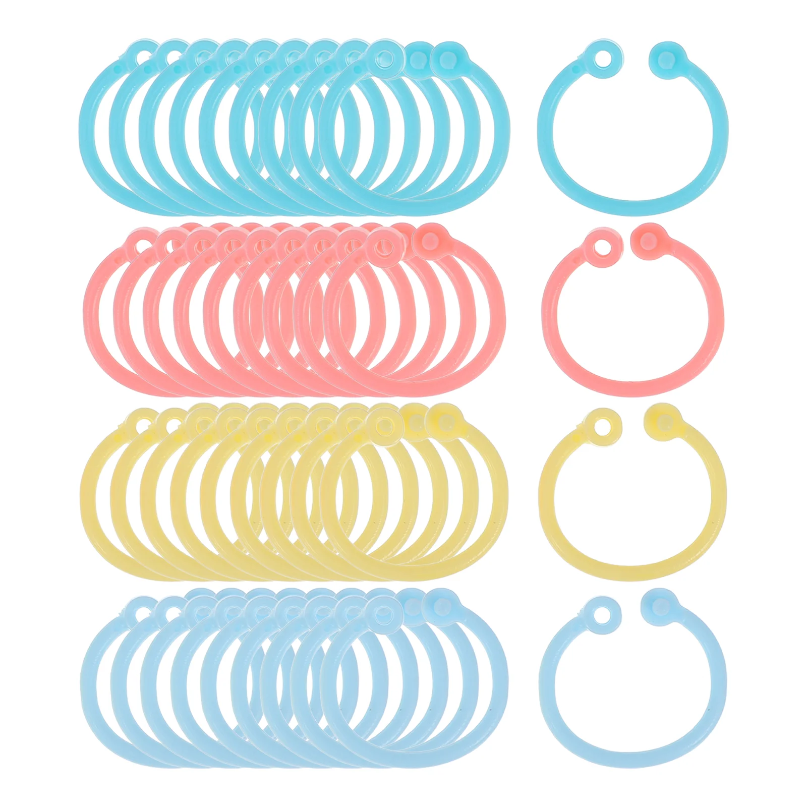 120 Pcs Color Ring Small Binder Rings Plastic Binding Loose Leaf for Index Cards