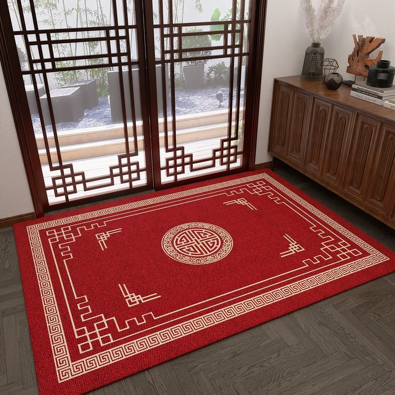 VIKAMA New Chinese Circular Belgian Fleece Floor Mat By Mat Home Living Room Bedroom Carpet Study Office Silent Floor Mat