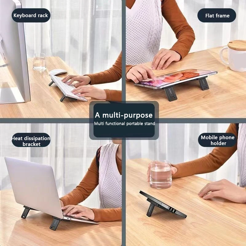 2 Stück tragbarer selbst klebender Mini-Laptopst änder unsichtbarer Tastatur ständer für Schreibtisch Laptop halter Füße Universal halterung