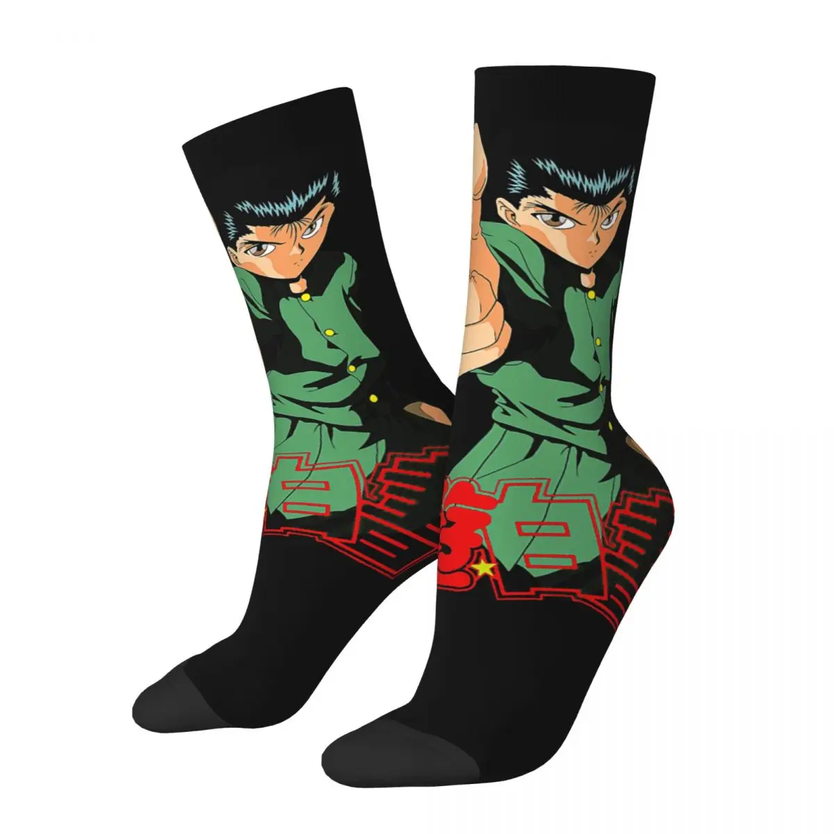 Vintage Urameshi Yuusuke Pistol Crazy Men's compression Socks Unisex Yu yu hakusho Harajuku Seamless Printed Funny  Crew Sock